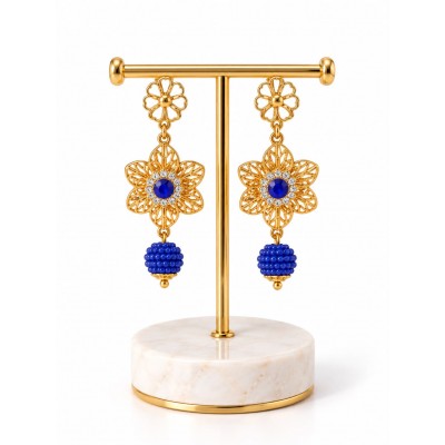 PENDIENTES ELARIA AZUL PAVO